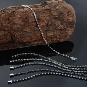 Women’s Rainbow Sapphire Tennis Bracelet – 925 Sterling Silver Jewelry Gift